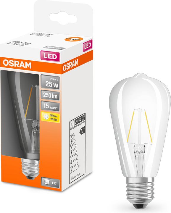 Produktbild Osram Led Retrofit Classic St (E27, 2.50 W, 250 lm, 1 x, F)