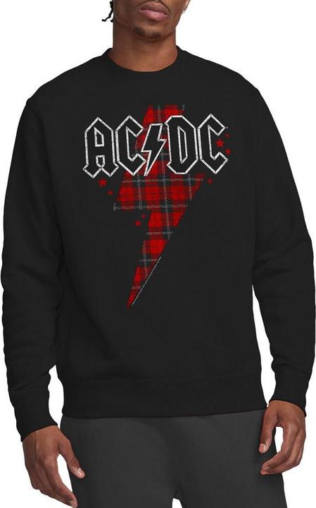 Actual product image AC/DC Unisex Adult Plaid Bolt Sweatshirt (M)