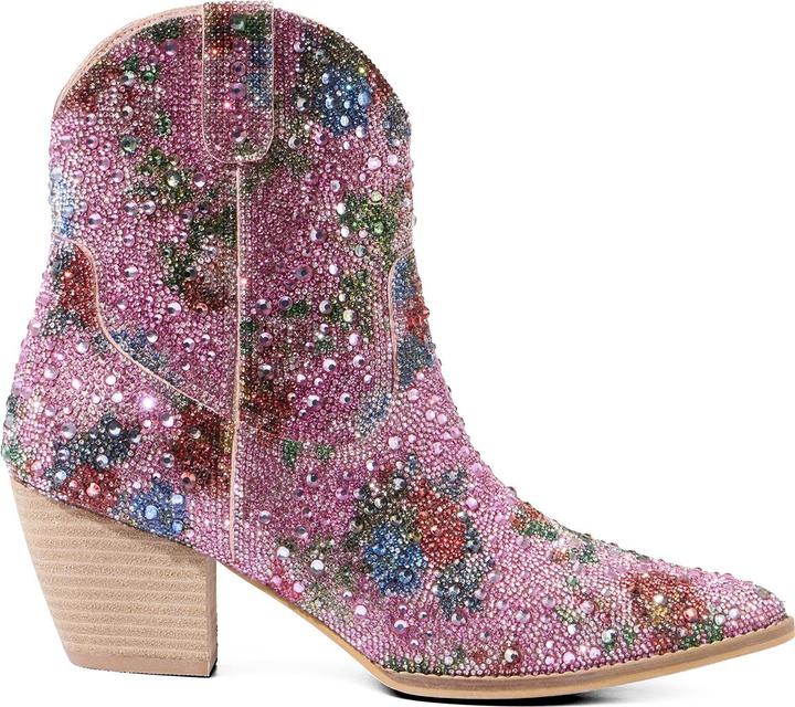 Actual product image Joe Browns Floral Diamanté Western Ankle Boots (39)