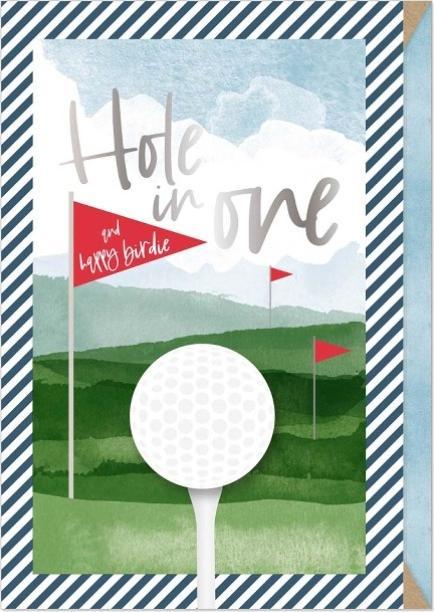 Actual product image Artebene Birthday card Happy Birthday Hole in one Golf 3D from