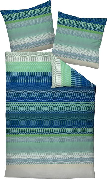 Immagine prodotto Janine Mako-Satin Bettwäsche moments 98120 blau türkis (Copripiumino, 80x80 cm, 135x200 cm)