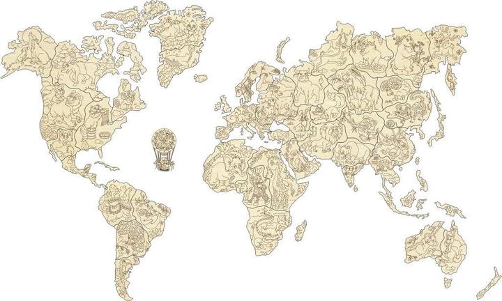 Actual product image WoodenCity Animals world map (29 pieces)