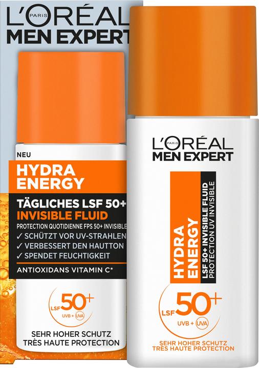 Actual product image L'Oréal Paris Men Expert Hydra Energetic (Suntan cream, SPF 50+, 50 ml)