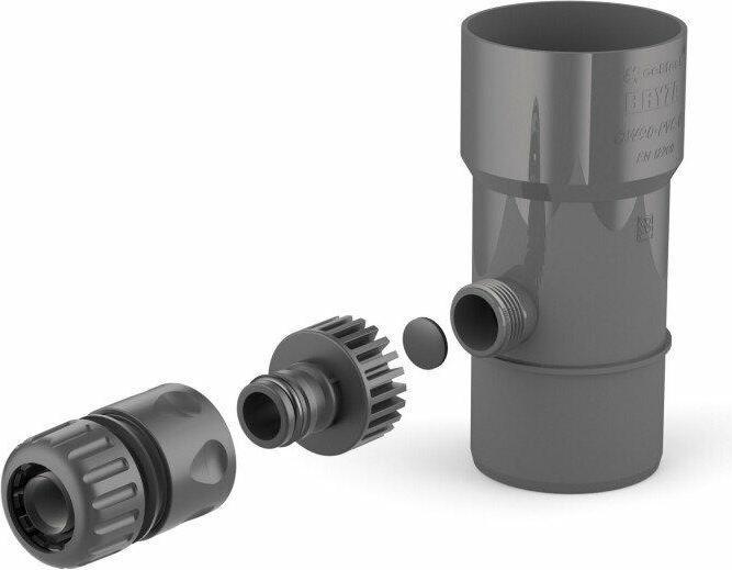 MGA BRYZA® Dachrinnenablauf für Regentonne DN Ø63 mm Graphit | Regenwasser Regentonne Fallrohr Regensamm