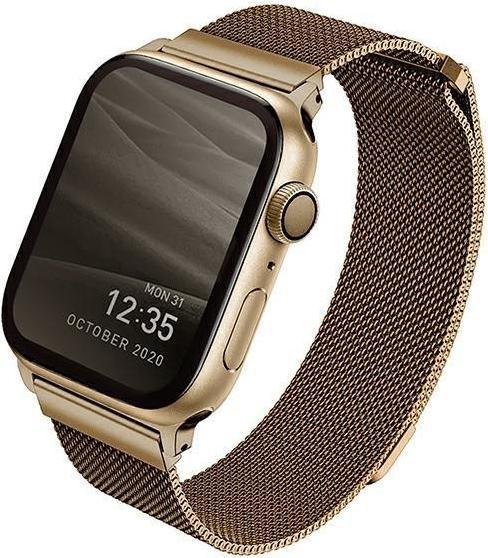 Produktbild Uniq pasek Dante Apple Watch Series 4/5/6/7/8/SE/SE2 42/44/45mm Stainless Steel z?oty/carmel gold