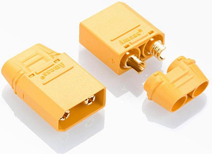 Produktbild Jamara Hochstromstecker/Buchse XT90 vergoldet Grip mit Isolierkappe 1 Paar