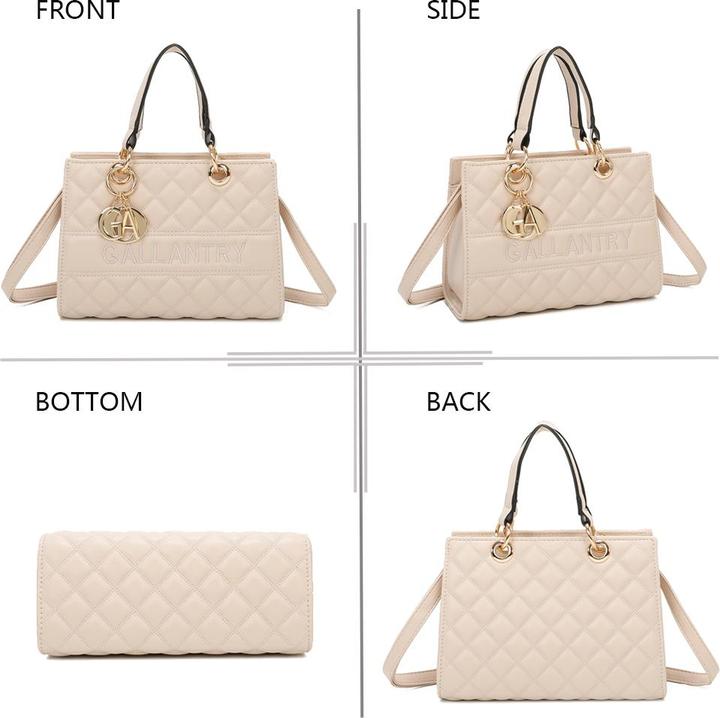 Actual product image Gallantry La Matelassé Shiny faux leather handbag