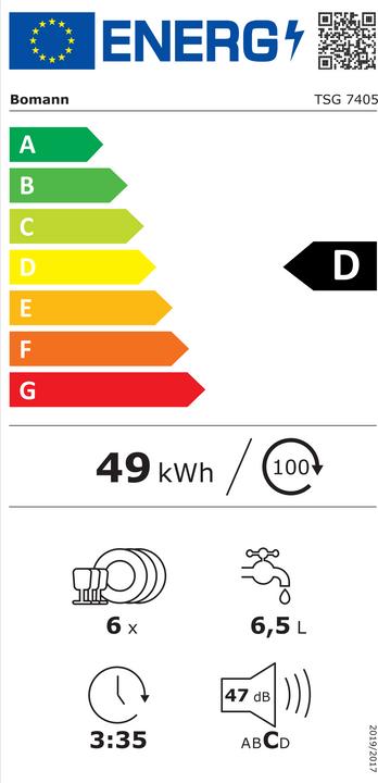 Etichetta energetica Bomann TSG 7405 D