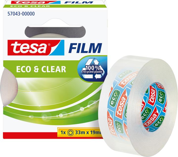 Produktbild tesa tesafilm ECO & CLEAR, lösungsmittelfrei und alterungsbeständig (19 mm)