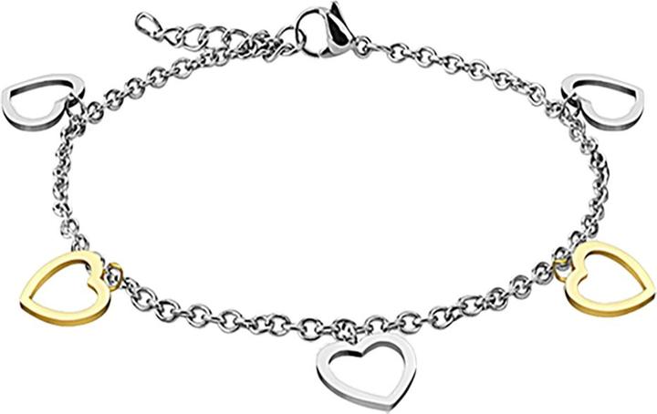 Star Piercing Kette silber mit Herzen vergoldet und silber (Chirurgenstahl 316L)