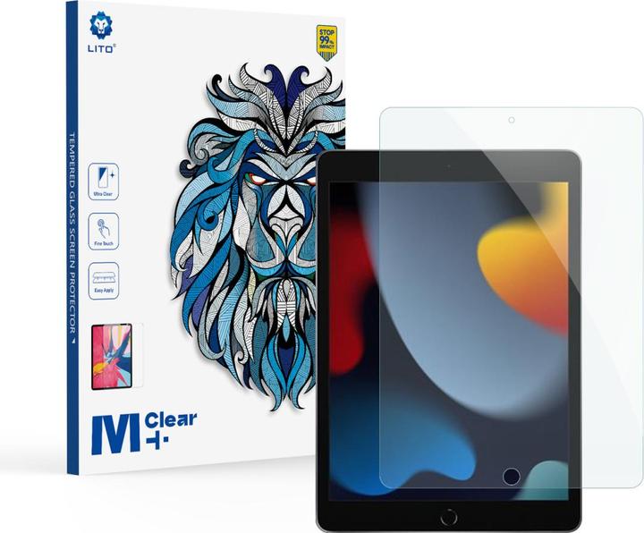 Produktbild Lito iPad 10.2, iPad 7 / 8 / 9 Panzerglas - Transparent (1 Stück, iPad 2021 (9. Gen))