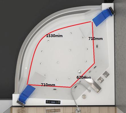 Actual product image Home Deluxe Whirlpool bath with LED light therapy NAUTICA L - 140x140cm (140 cm, 140 cm)