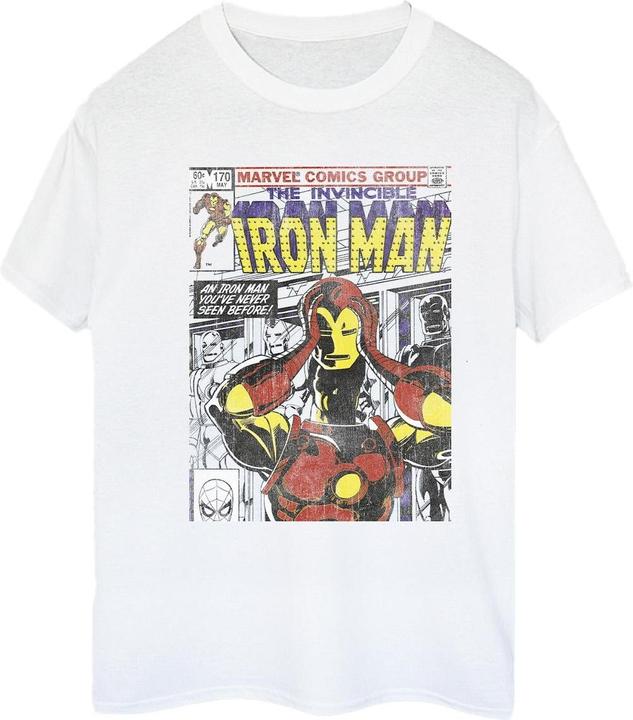 Actual product image Womens/Ladies Iron Man Head Gear Off Cotton Boyfriend T-Shirt (L)