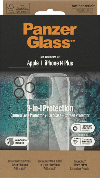 Immagine prodotto PanzerGlass Set di protezione 3-in-1 per Apple iPhone 14 Plus (1 Pezzo/i, Apple iPhone 14 Plus)