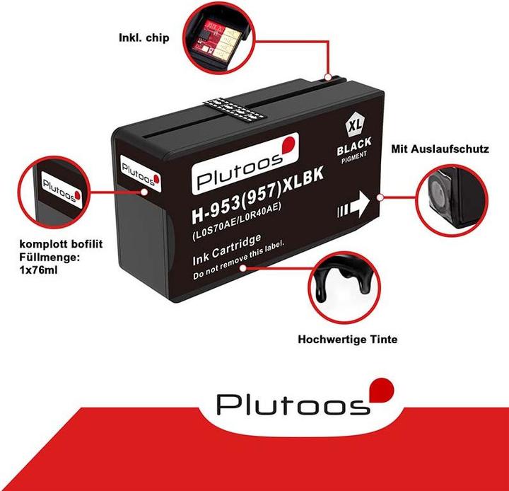 Produktbild Plutoos HP 953XL Patronen XXL kompatibel, 4er Farbset (C, M, Y, BK)