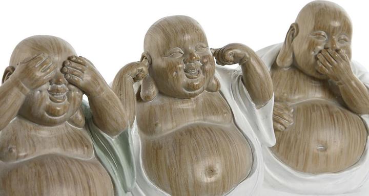 Produktbild Esprit Deko-Figur Home ESPRIT Weiss grün Buddha Orientalisch 10 x 9 x 10,5 cm (3 Stück)