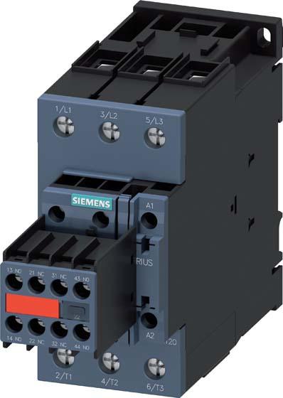 Actual product image Siemens Contactor, AC-3e, 65 A/30 kW/400V, 3-pole, AC 230V, 50/60Hz, 2S+2Ö, screw connection,...