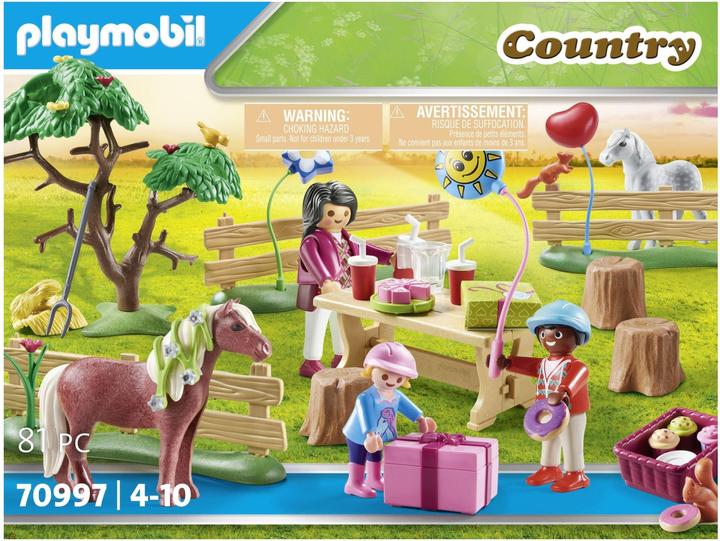 Immagine prodotto Playmobil Festa di compleanno per bambini alla fattoria dei pony (70997, Paese Playmobil)