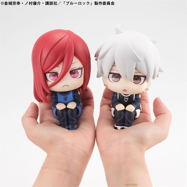 Actual product image Megahouse Blue Lock statuettes PVC Look Up Hyoma Chigiri & Seishiro Nagi Limited Ver. 11 cm