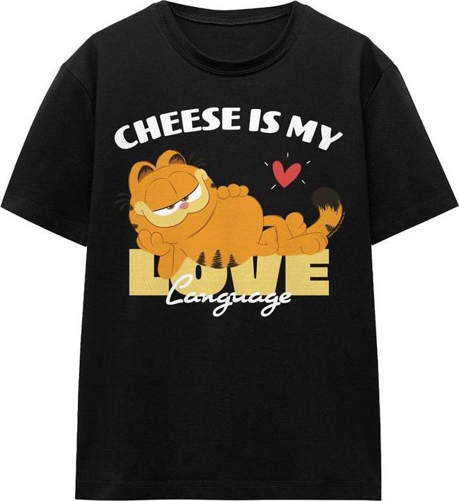 Actual product image Garfield Unisex Adult Cheese Is My Love Language T-Shirt (M)