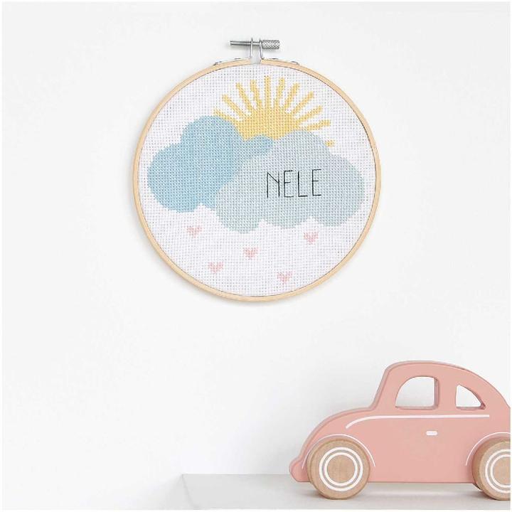 Produktbild Rico Design Stickpackung Geburtsbild Wolken.100140