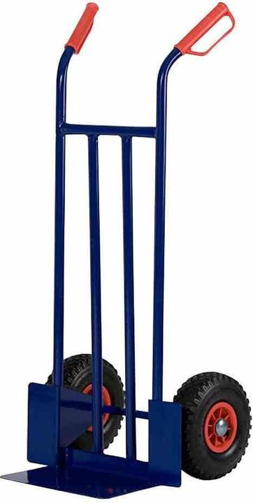 FORT Sackkarre Transportkarre aus Stahl in blau, 40x115 cm, Bereifung: luftbereift