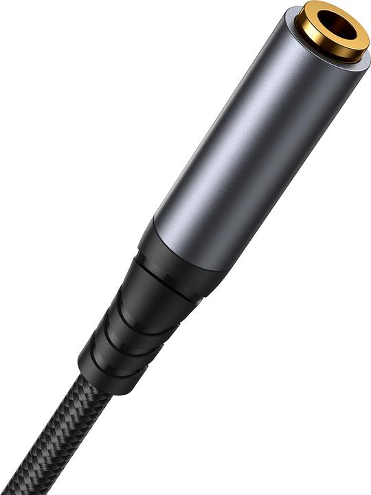 Image du produit Joyroom Câble audio stéréo AUX mini jack 3,5 mm (mâle) - mini jack (femelle) 1,2 m noir (SY-A09) (1.20 m, Extension)