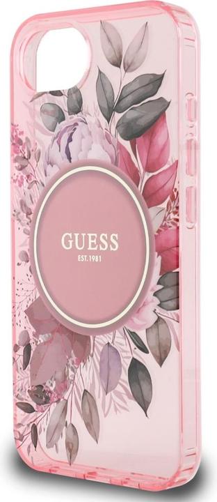 Image du produit Guess Case IML Flowers MagSafe for iPhone 16e pink (Apple iPhone 16e)