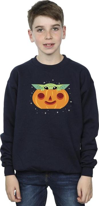 Actual product image Star Wars Boys The Mandalorian Grogu Pumpkin Sweatshirt (128)
