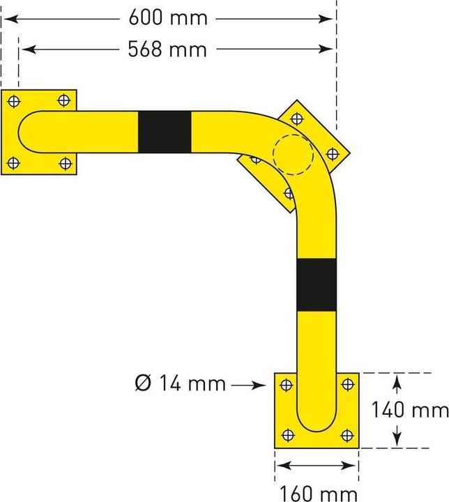 Image du produit Moravia BLACK BULL Arceau de protection d'angle Ø 76/3 mm 600 x 600 x 600 mm