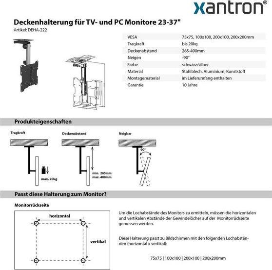 Image du produit Xantron Support TV pour plafond (Plafond, 37", 20 kg)