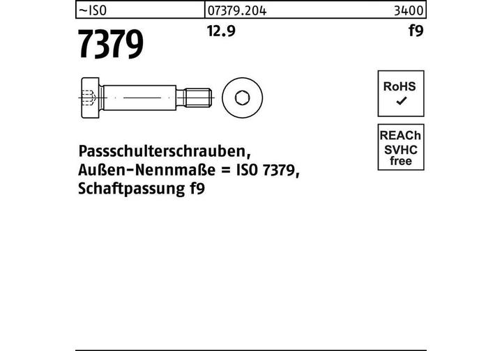 Produktbild Passschulterschraube ISO 7379 10 - M 8 x 50 12.9 Schaftpassung f9 (50 Schrauben pro Stück)