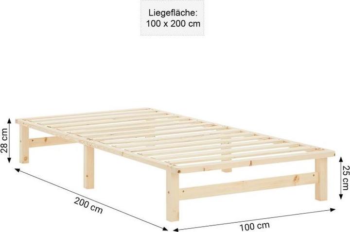 Immagine prodotto Homestyle4u Palettenbett mit Lattenrost (100 x 200 cm)