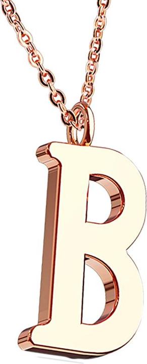 Actual product image Star Piercing Rose gold chain pendant letter B (without brass, Surgical steel 316L)