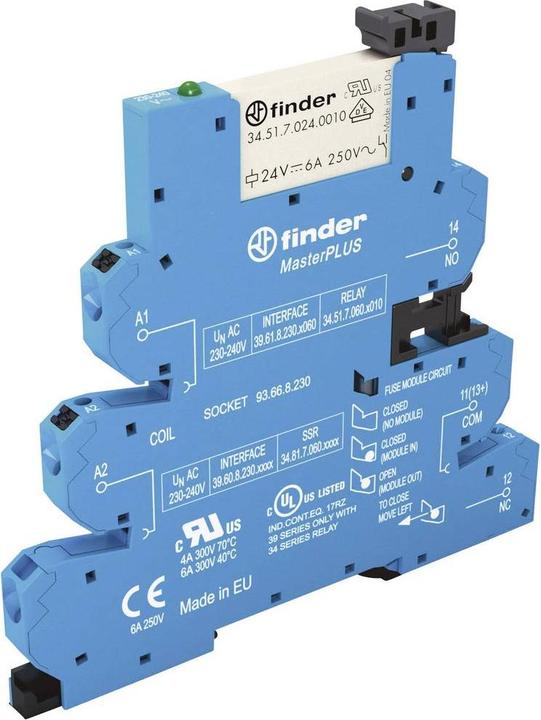 Actual product image Finder 39.61.8.230.0060 Coupling relay 230 V/AC 6 A 1 change-over contact 1 pc.