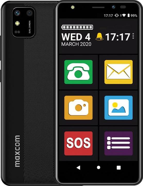 Actual product image Maxcom Smartfon MS 554 4G z aplikacją przyjazny ekran (32 GB, Juoda, 5.50", Dual SIM, 5 Mpx, 4G)