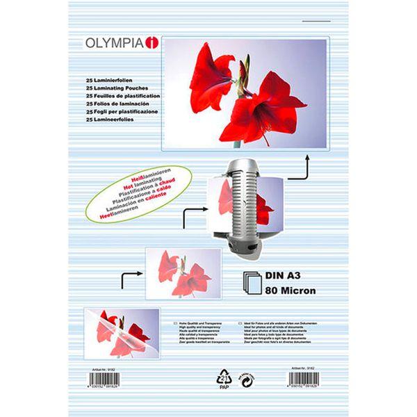 Immagine prodotto Olympia 1x25 fogli di laminazione DIN A3 80 micron (A3, 25 Pezzo/i, 80 µm)