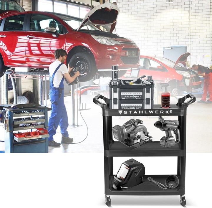 Image du produit Stahlwerk Chariot à outils TC-92 ST avec capacité de charge de 100 kg Chariot d'atelier Chariot à roulettes (1 x)