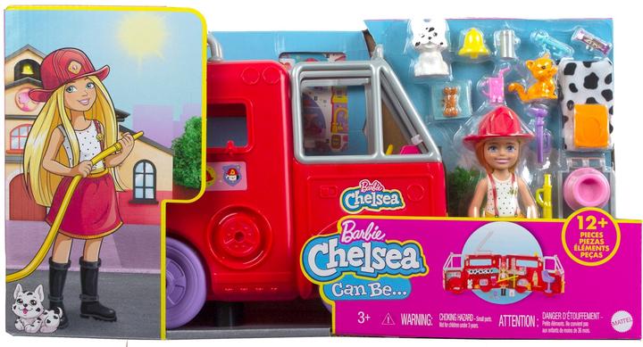 Actual product image Barbie Chelsea Fire Truck Playset, Doll and Accessories