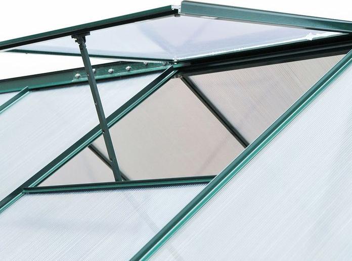 Actual product image Swisshandel24 Gewächshaus, Alu, Dachfenster, Tür, Fundament, begehbar, 190x252x201cm