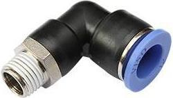 Image du produit RND Raccord en L, PBT / laiton, R1/4″, vis sans tête - Ø 8 mm, raccord instantané