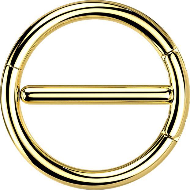 Produktbild Star Piercing Segmentring doppel klappbar vergoldet (Chirurgenstahl 316L)