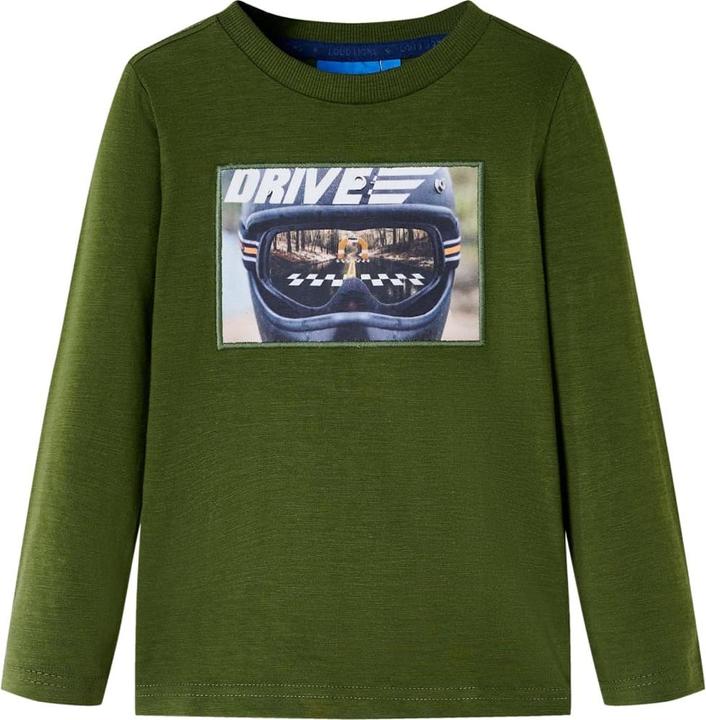 Produktbild VidaXL Kinder-Langarmshirt Dunkles Khaki 128,Material: 100 (128)