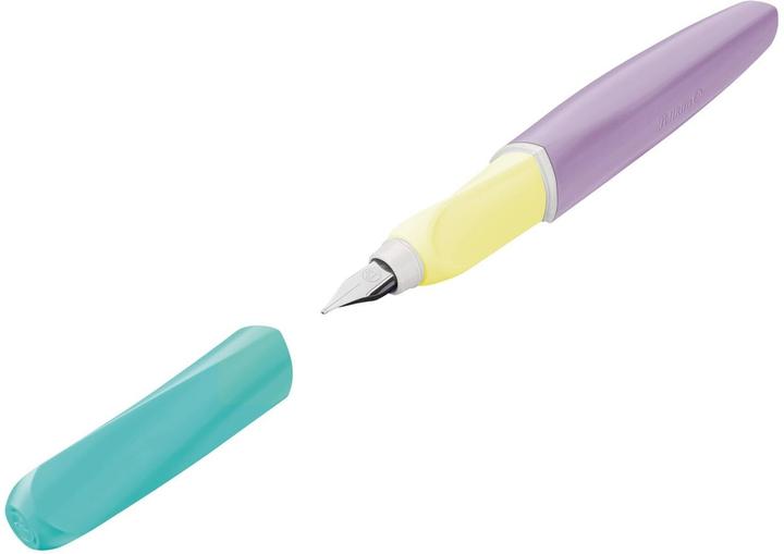 Pelikan Füllhalter (Patronenfüllsystem) Twist® Color Blocking Füller für Rechts- und Linkshänder, li (Mint colour, Lilac, 1 x)