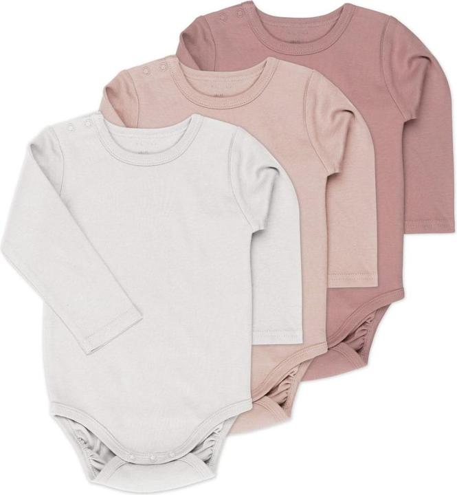Produktbild La Loona LaLoona Strampler & Sets Body-Sparset Langarm inkl. Kleiderbügel - Beere Grau (80)