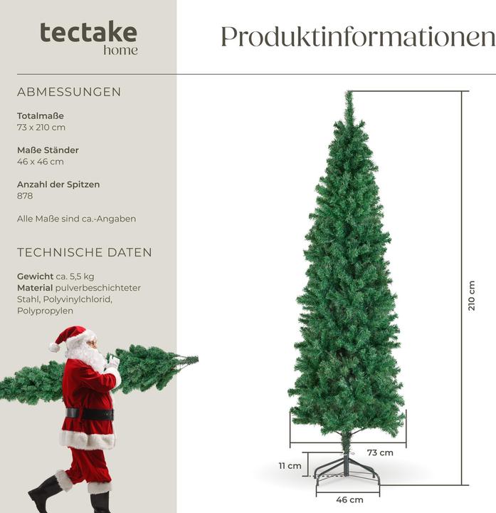 Image du produit tectake Sapin de Noël artificiel COMETE, aspect naturel (210 cm)