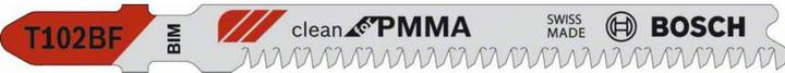 Produktbild Bosch Professional Zubehör PRO Plastics PMMA clean T102BF Stichsägeblatt, 92 mm, 3-tlg.