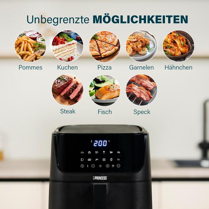 Image du produit Princess Friteuse numérique à air chaud 6,5 L avec séparateur