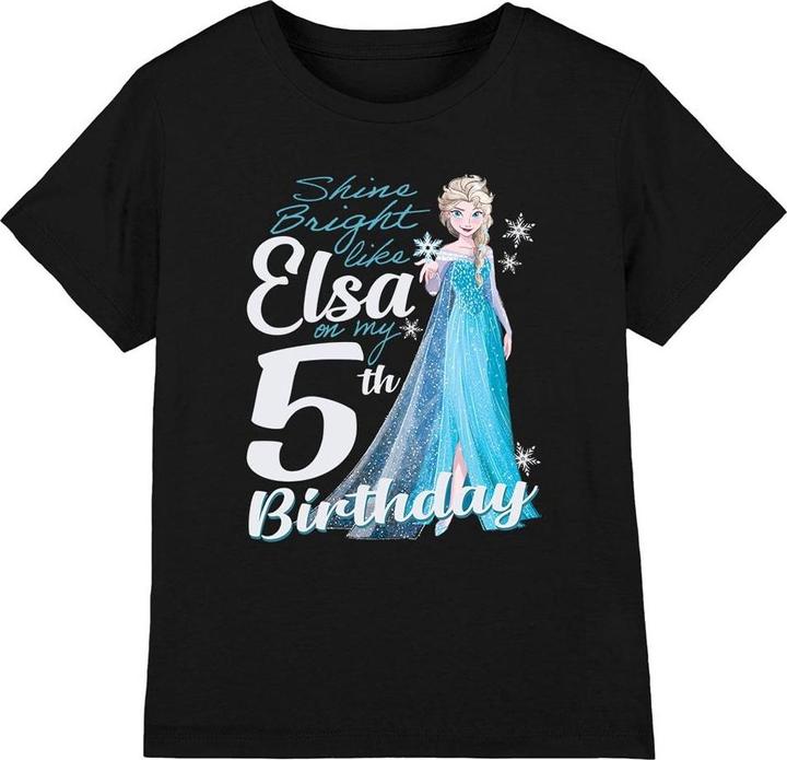 Actual product image Disney Frozen Childrens/Kids Bright Like Elsa 5th Birthday T-Shirt (104)