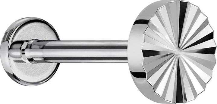 Star Piercing Micro Labret Innengewinde silber Diamantschliff Scheibe silber (Titan G23, ohne Messing)